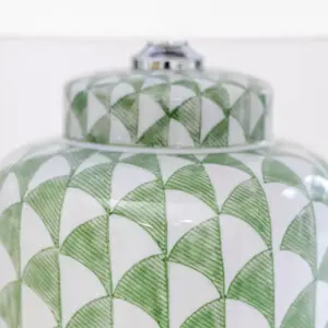 Grand Illusions Lamp Fontana Olive with White Shade